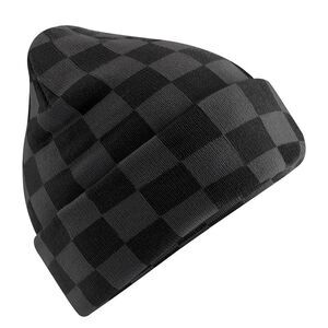 Beechfield Checkerboard Beanie / Black/Charcoal